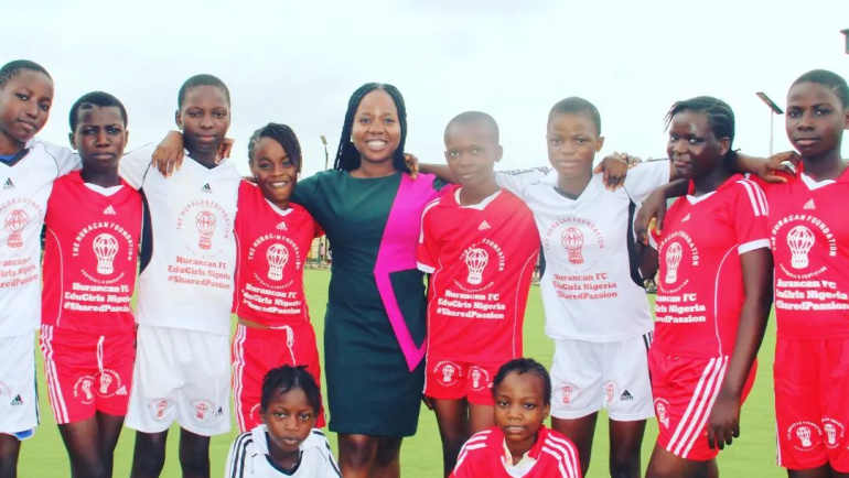 DONATION OF FOOTBALL BOOTS TO 10 GIRLS